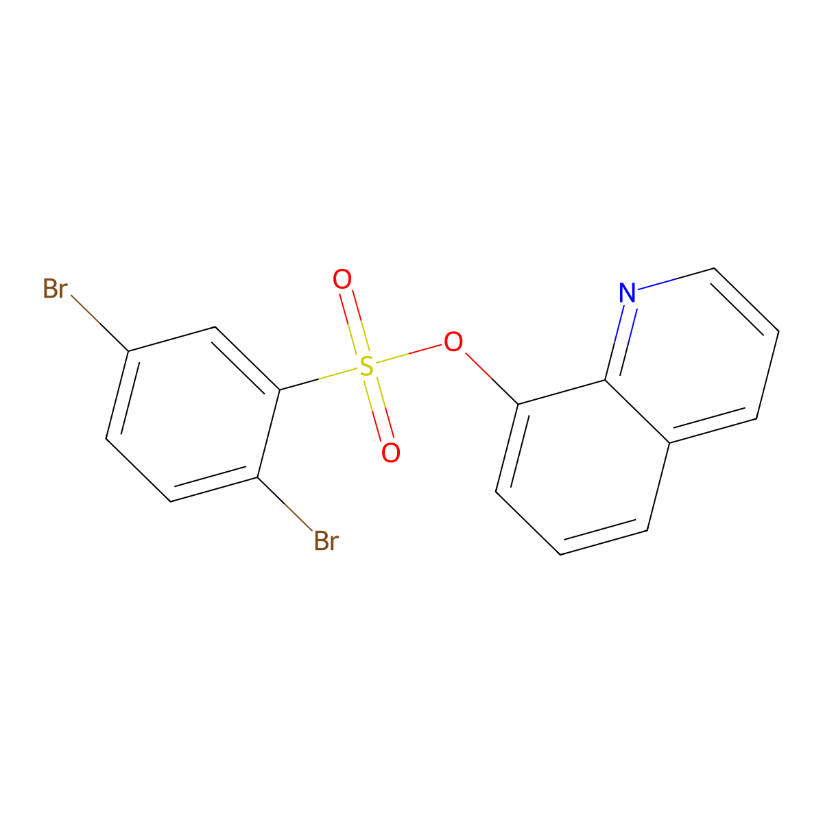 8-Quinolyl 2,5-dibromobenzenesulfonate molecular structure, CAS 333444-40-9