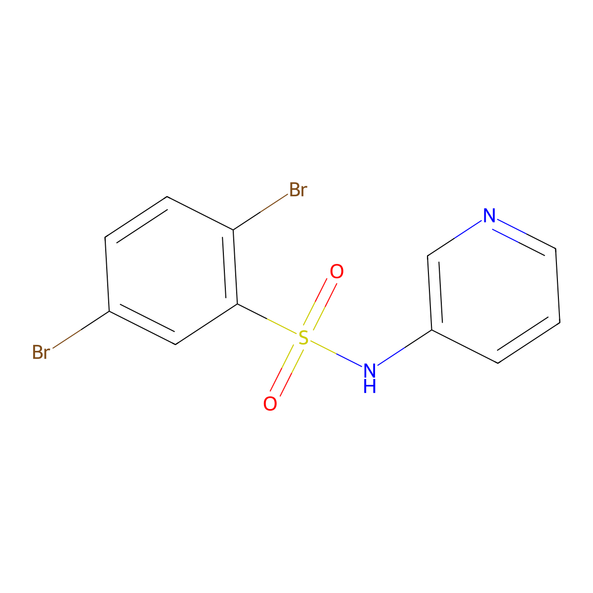 2,5-dibromo-N-pyridin-3-ylbenzenesulfonamide molecular structure, CAS 333444-41-0