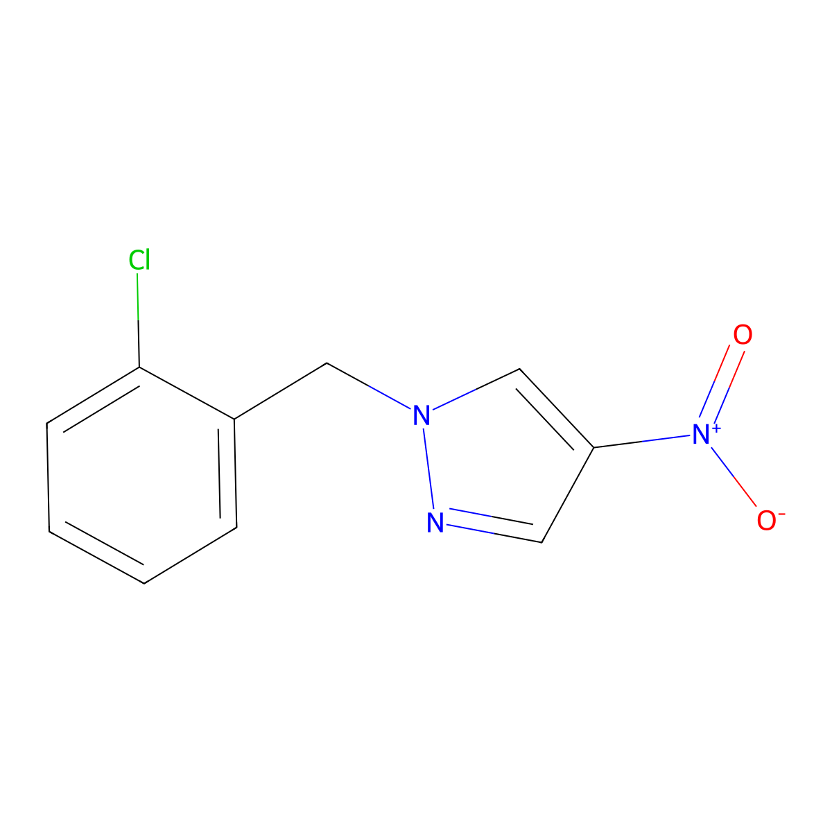 1-[(2-Chlorophenyl)methyl]-4-nitro-1H-pyrazole molecular structure, CAS 333444-50-1