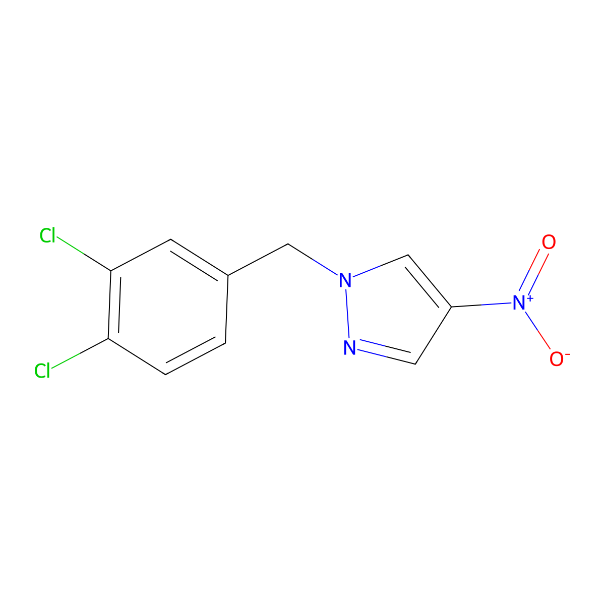 1-(3,4-dichlorobenzyl)-4-nitro-1H-pyrazole molecular structure, CAS 333444-52-3