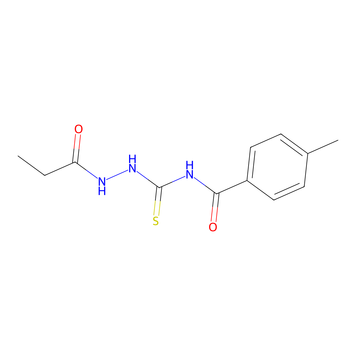 4-methyl-N-[(2-propionylhydrazino)carbothioyl]benzamide molecular structure, CAS 333444-76-1