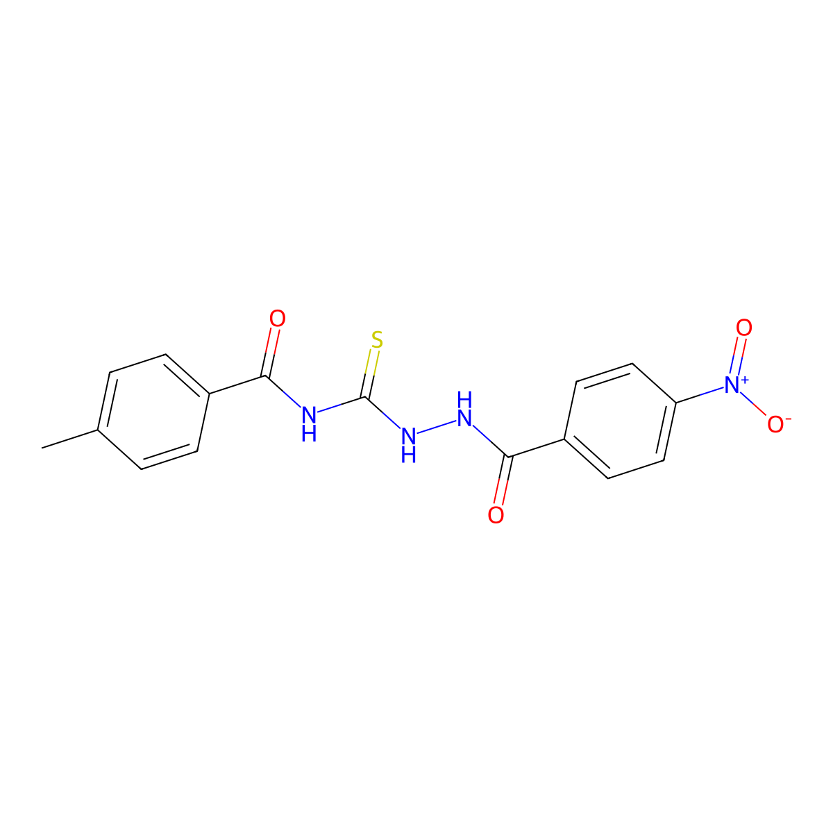 N-[(2-{4-nitrobenzoyl}hydrazino)carbothioyl]-4-methylbenzamide molecular structure, CAS 333444-81-8