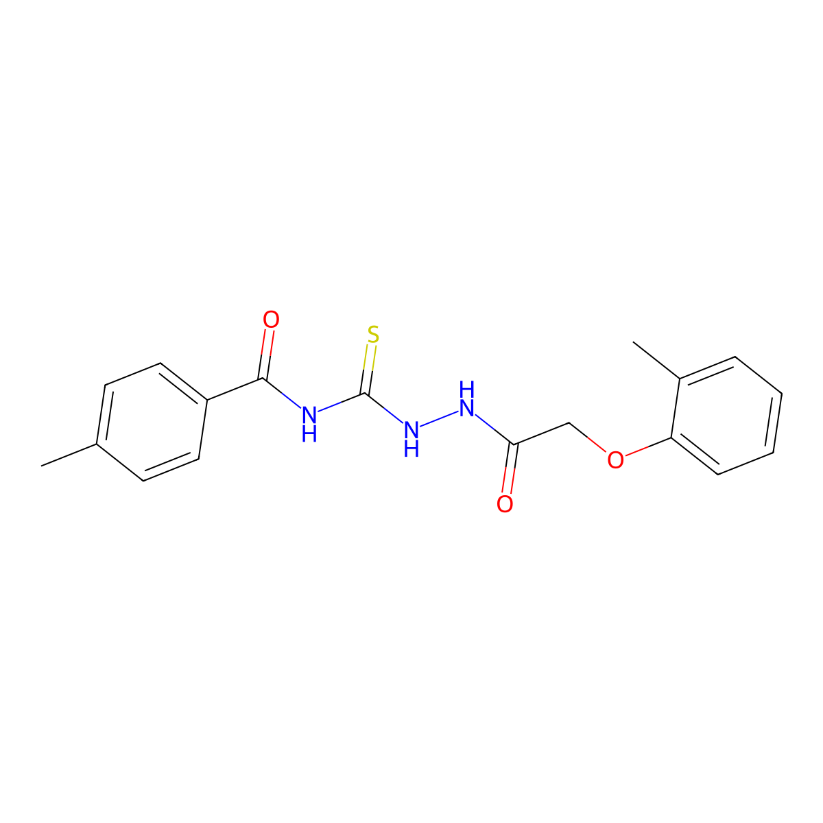 4-methyl-N-({2-[(2-methylphenoxy)acetyl]hydrazino}carbothioyl)benzamide molecular structure, CAS 333444-85-2