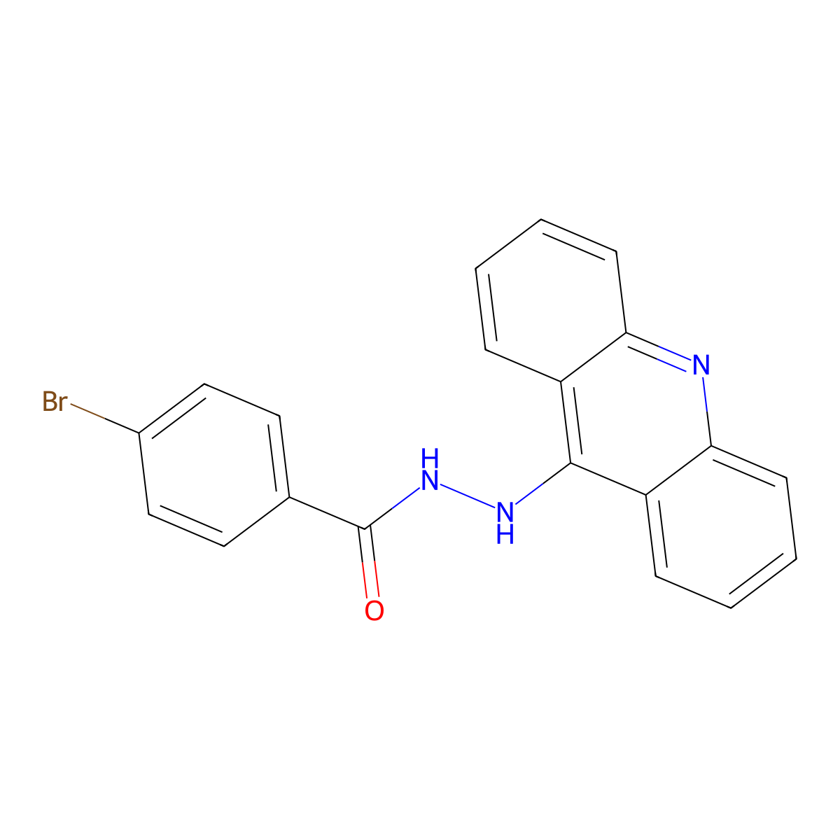 N'-(9-acridinyl)-4-bromobenzohydrazide molecular structure, CAS 333445-36-6