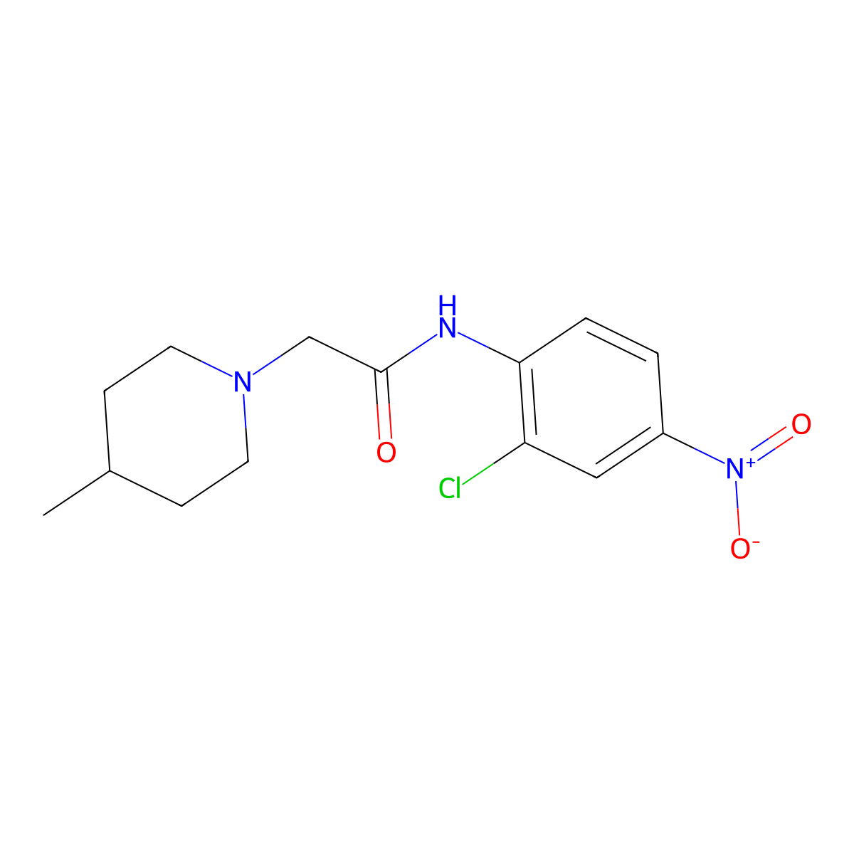 N-(2-chloro-4-nitrophenyl)-2-(4-methylpiperidin-1-yl)acetamide molecular structure, CAS 333445-41-3