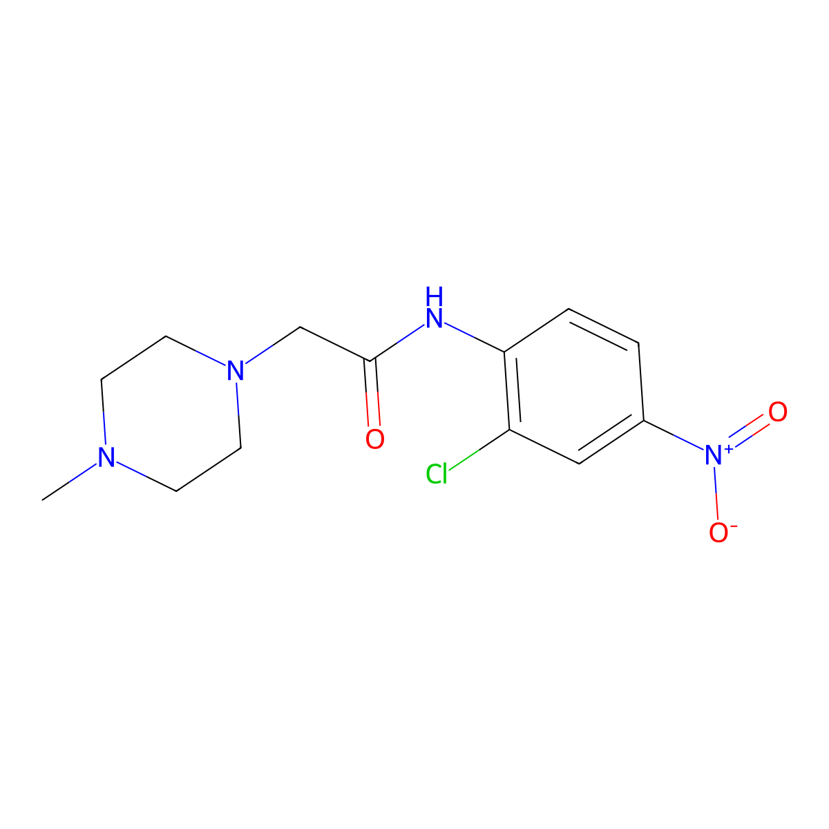 N-(2-chloro-4-nitrophenyl)-2-(4-methylpiperazin-1-yl)acetamide molecular structure, CAS 333445-42-4