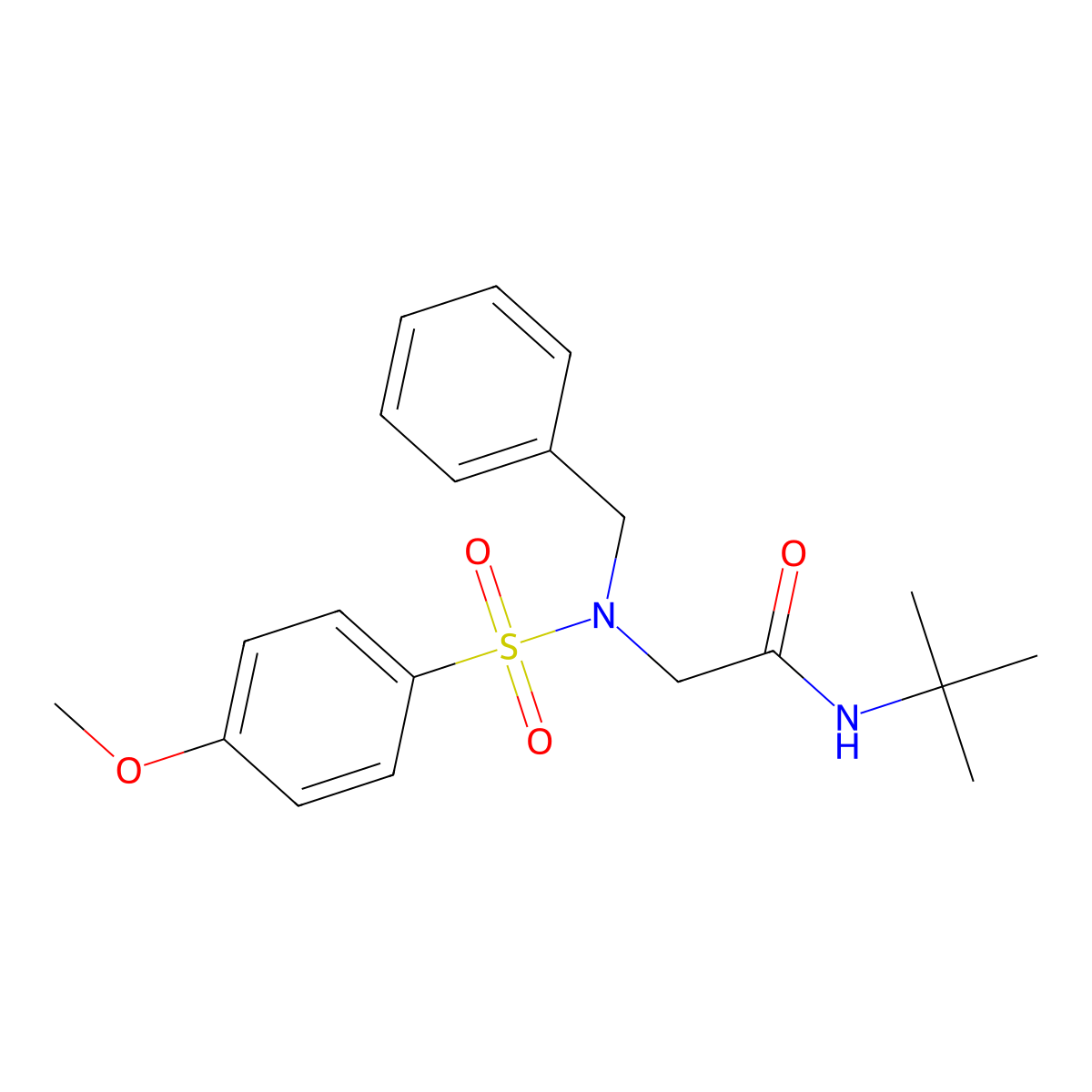2-{benzyl[(4-methoxyphenyl)sulfonyl]amino}-N-(tert-butyl)acetamide molecular structure, CAS 333446-12-1
