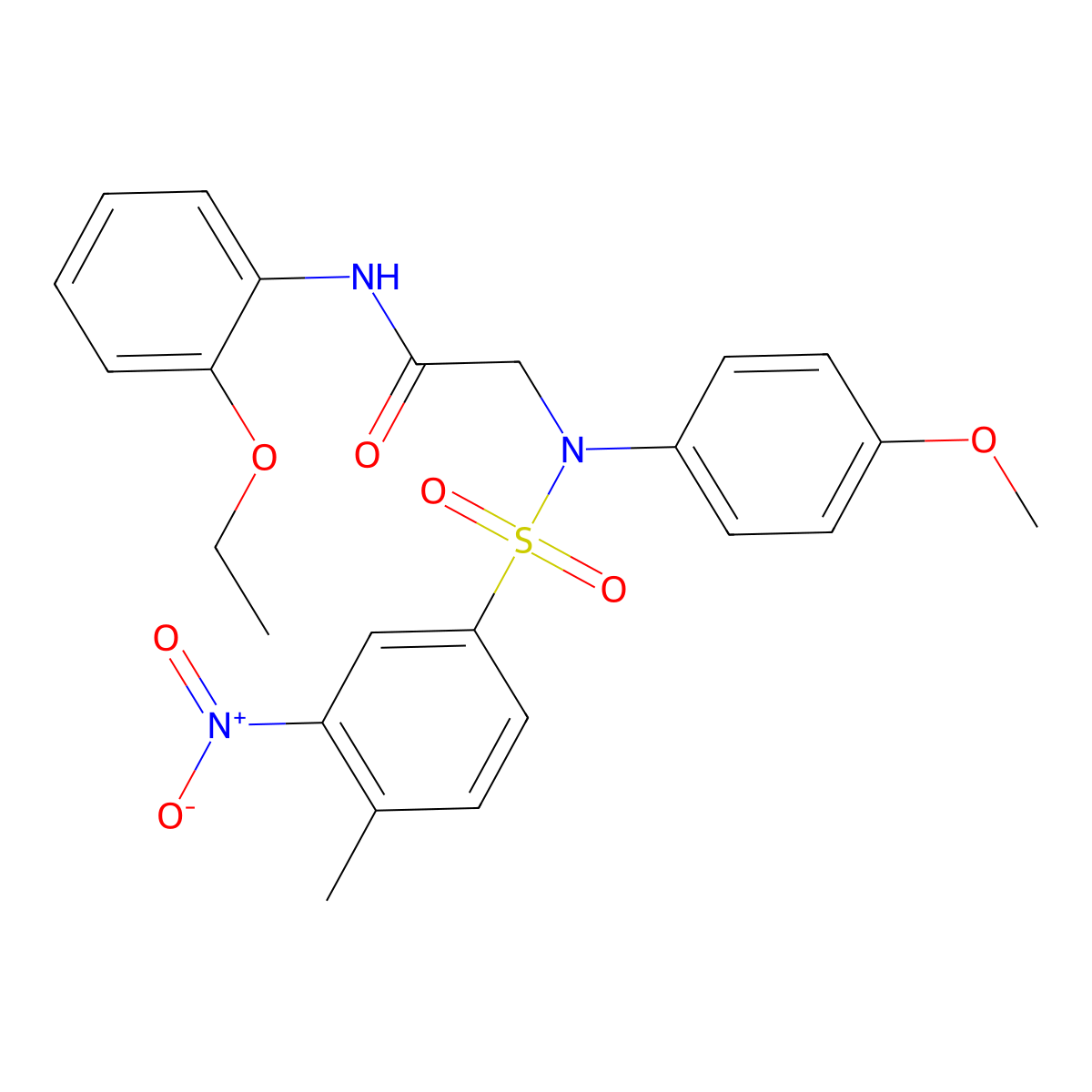N-(2-ethoxyphenyl)-2-(4-methoxy-N-(4-methyl-3-nitrophenyl)sulfonylanilino)acetamide molecular structure, CAS 333446-26-7