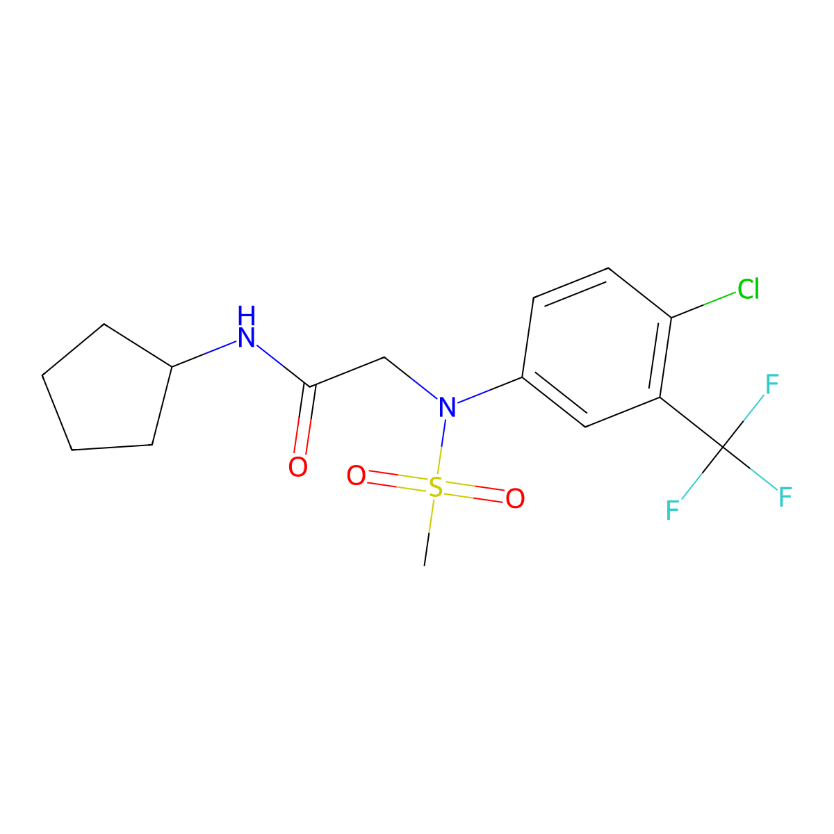2-[4-chloro(methylsulfonyl)-3-(trifluoromethyl)anilino]-N-cyclopentylacetamide molecular structure, CAS 333446-30-3