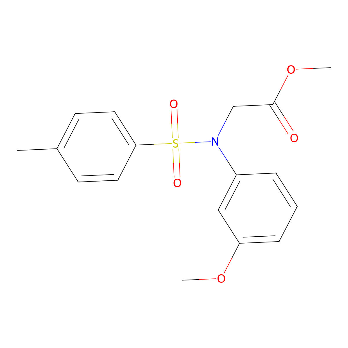 Methyl N-(3-methoxyphenyl)-N-[(4-methylphenyl)sulfonyl]glycinate molecular structure, CAS 333446-35-8