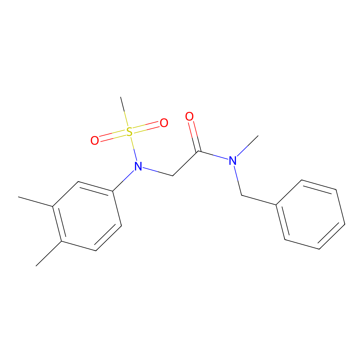 N-Benzyl-2-[(3,4-dimethyl-phenyl)-methanesulfonyl-amino]-N-methyl-acetamide molecular structure, CAS 333446-36-9