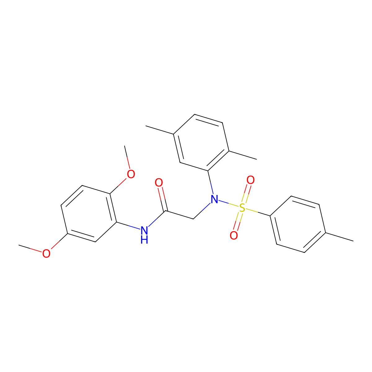 N-(2,5-dimethoxyphenyl)-2-(2,5-dimethyl-N-(4-methylphenyl)sulfonylanilino)acetamide molecular structure, CAS 333446-44-9