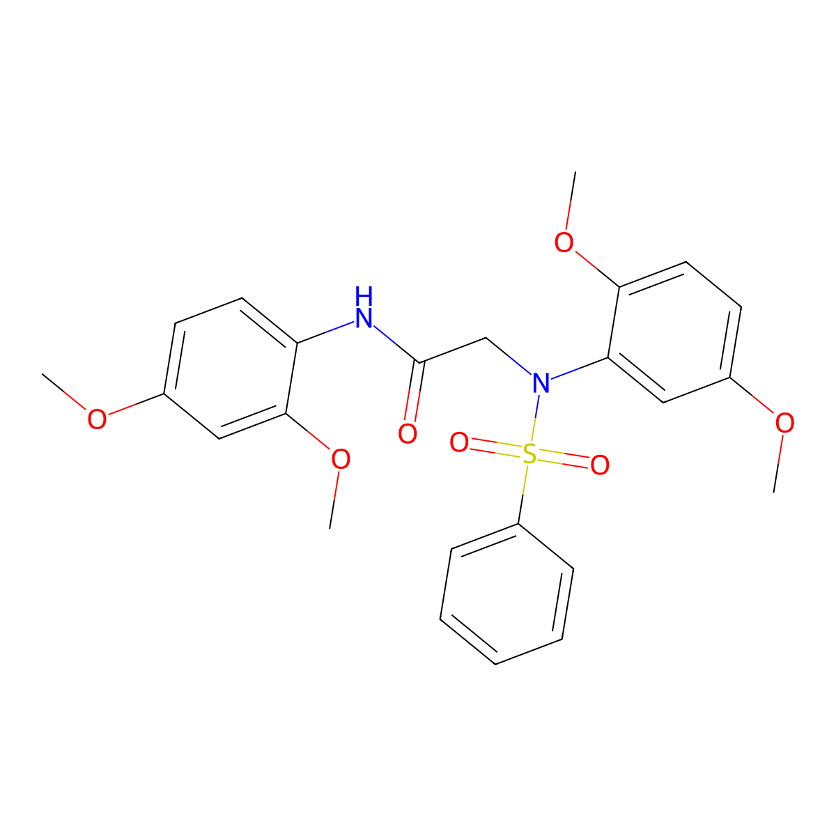 2-[N-(benzenesulfonyl)-2,5-dimethoxyanilino]-N-(2,4-dimethoxyphenyl)acetamide molecular structure, CAS 333446-68-7
