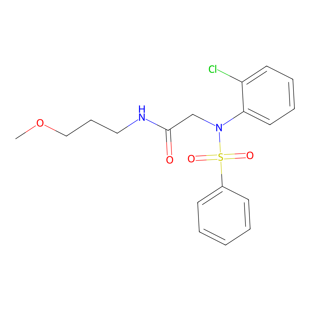 2-[N-(benzenesulfonyl)-2-chloroanilino]-N-(3-methoxypropyl)acetamide molecular structure, CAS 333446-74-5