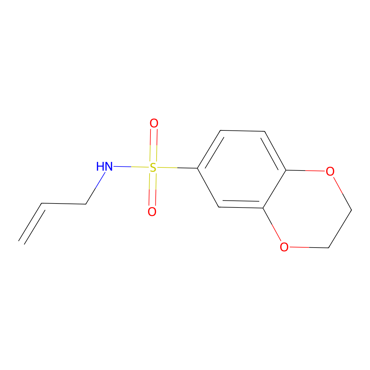 N-(prop-2-en-1-yl)-2,3-dihydro-1,4-benzodioxine-6-sulfonamide molecular structure, CAS 333446-76-7