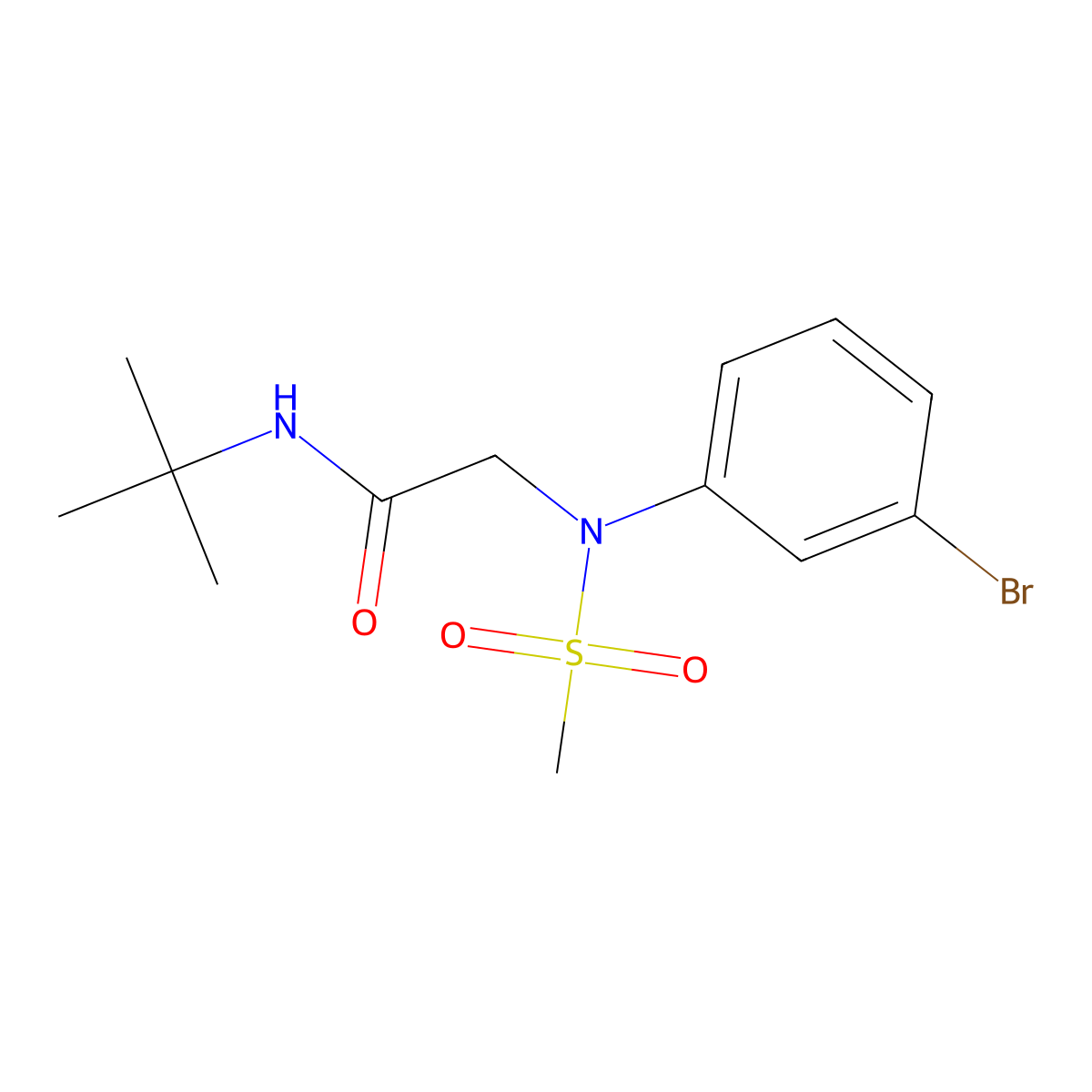2-(3-bromo-N-methylsulfonylanilino)-N-tert-butylacetamide molecular structure, CAS 333446-77-8