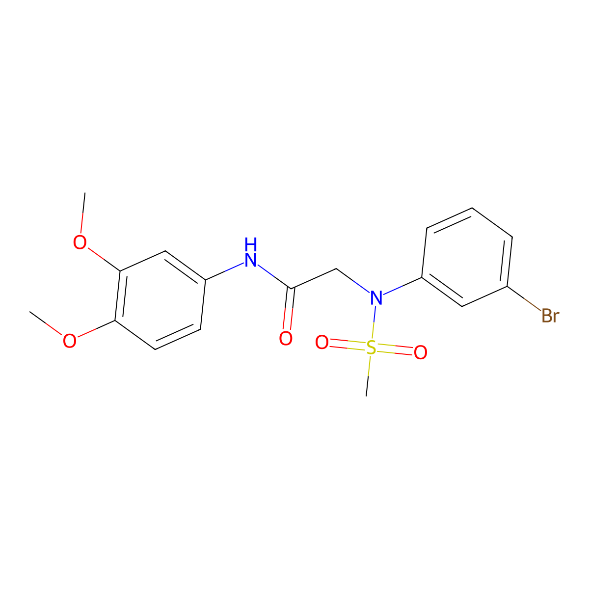 2-(3-bromo-N-methylsulfonylanilino)-N-(3,4-dimethoxyphenyl)acetamide molecular structure, CAS 333446-79-0