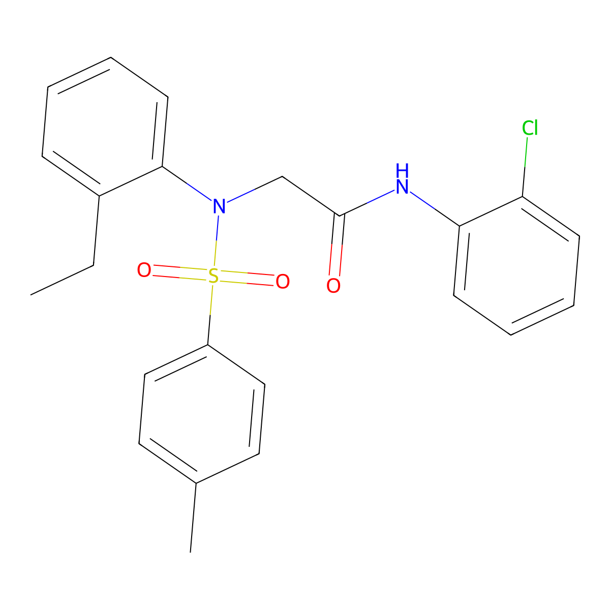 N-(2-chlorophenyl)-2-(2-ethyl-N-(4-methylphenyl)sulfonylanilino)acetamide molecular structure, CAS 333446-85-8