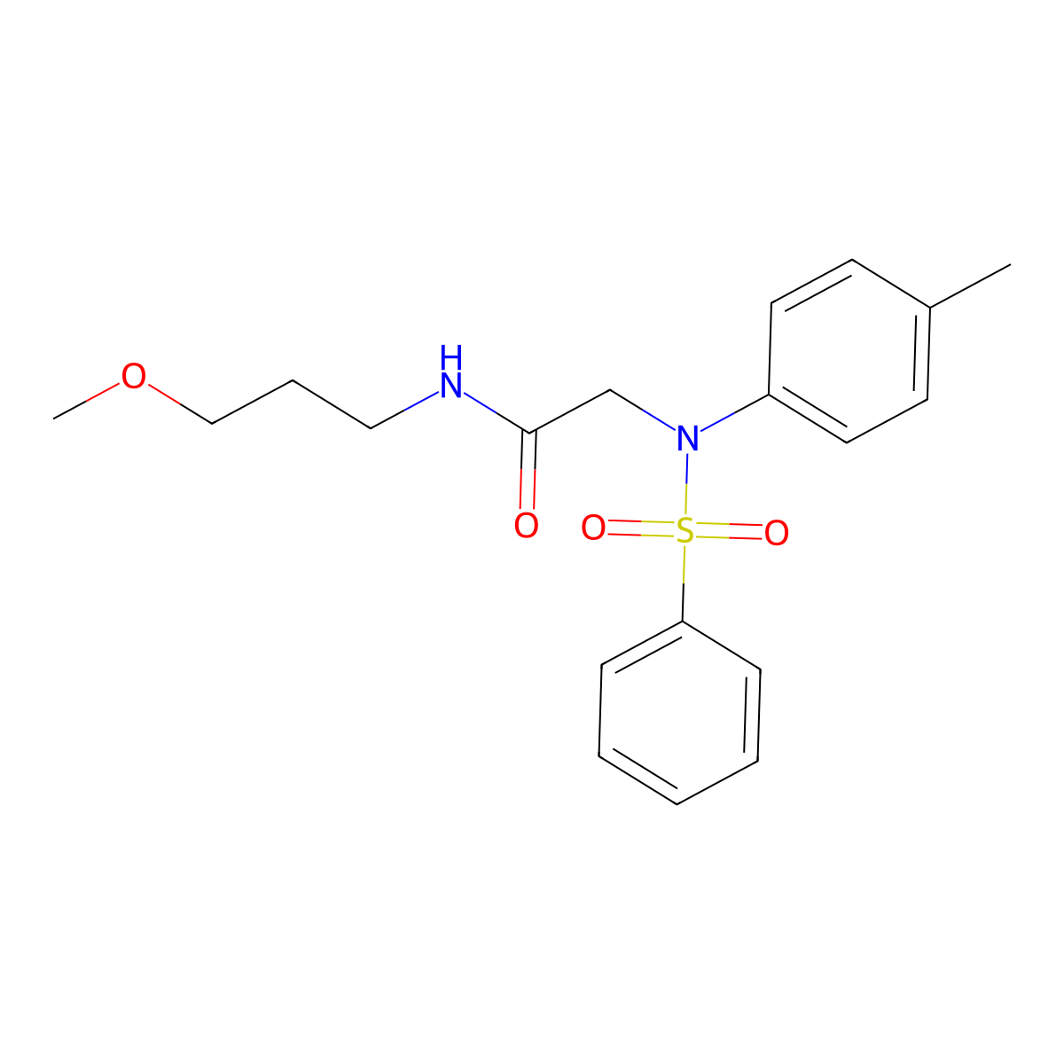 2-[N-(benzenesulfonyl)-4-methylanilino]-N-(3-methoxypropyl)acetamide molecular structure, CAS 333446-91-6