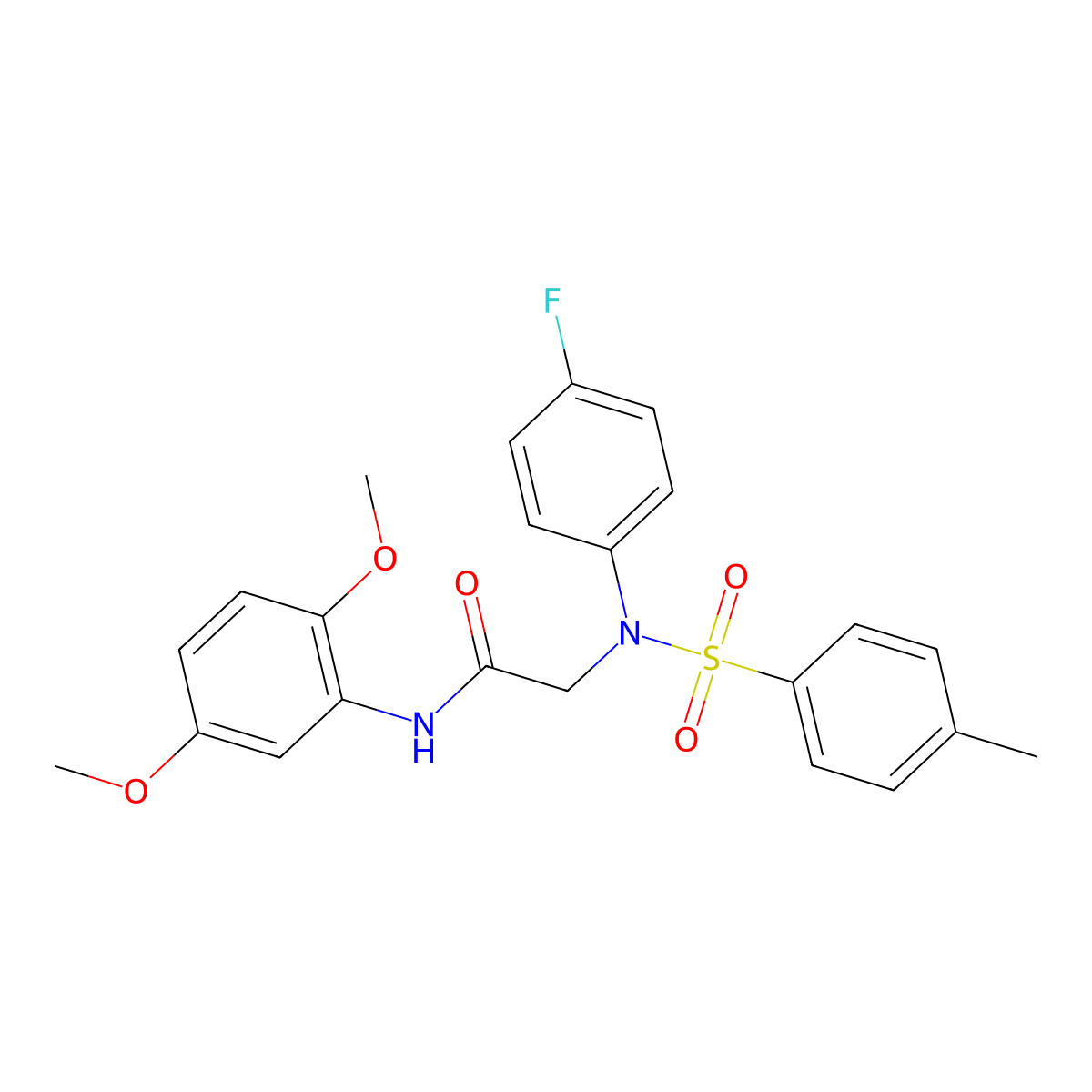 N-(2,5-dimethoxyphenyl)-2-(4-fluoro-N-(4-methylphenyl)sulfonylanilino)acetamide molecular structure, CAS 333446-95-0