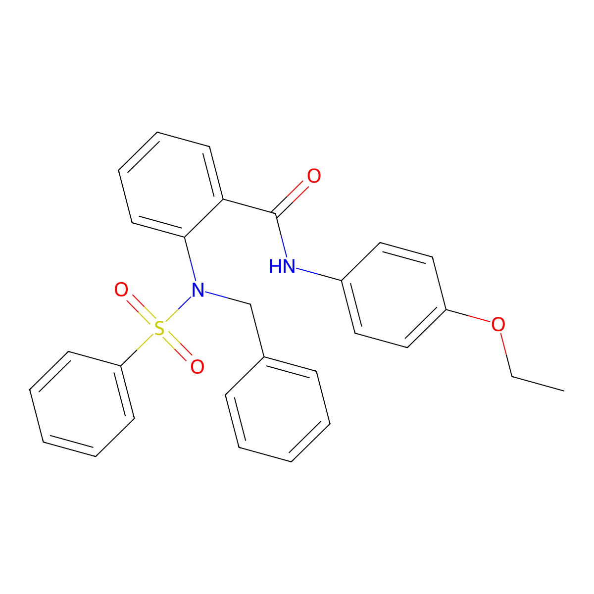 2-[benzenesulfonyl(benzyl)amino]-N-(4-ethoxyphenyl)benzamide molecular structure, CAS 333446-96-1