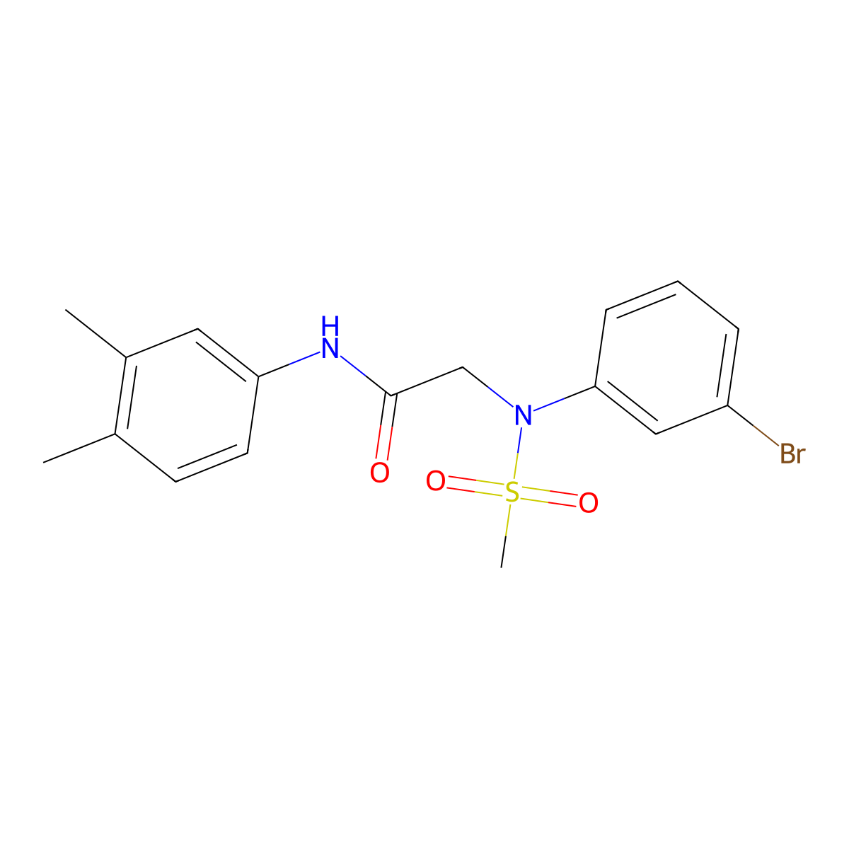 2-(3-bromo-N-methylsulfonylanilino)-N-(3,4-dimethylphenyl)acetamide molecular structure, CAS 333447-14-6