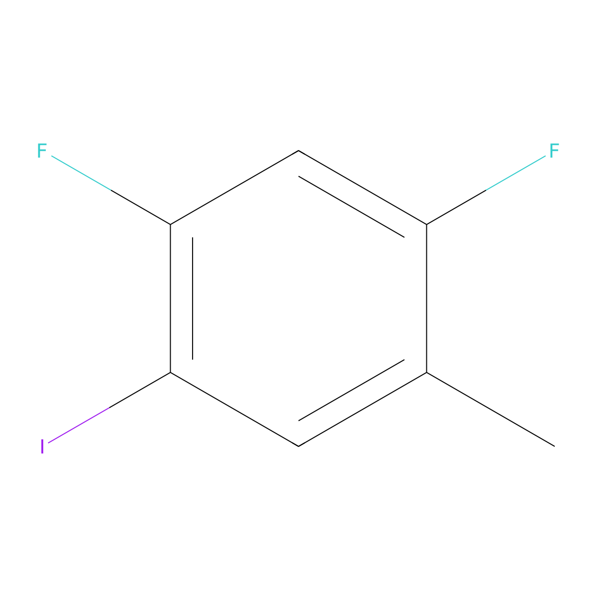 1,5-Difluoro-2-iodo-4-methylbenzene molecular structure, CAS 333447-42-0