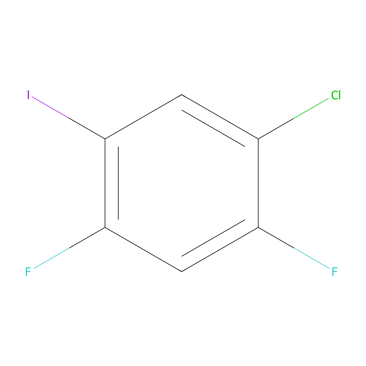 1-Chloro-2,4-difluoro-5-iodobenzene molecular structure, CAS 333447-43-1