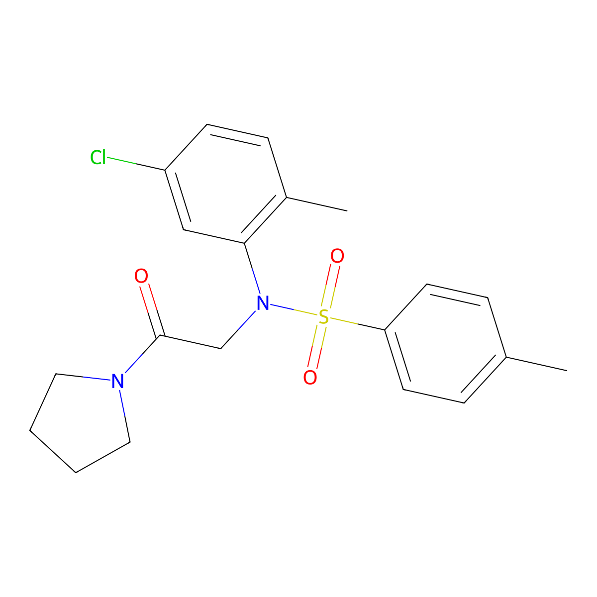 N-(5-chloro-2-methylphenyl)-4-methyl-N-(2-oxo-2-pyrrolidin-1-ylethyl)benzenesulfonamide molecular structure, CAS 333448-03-6