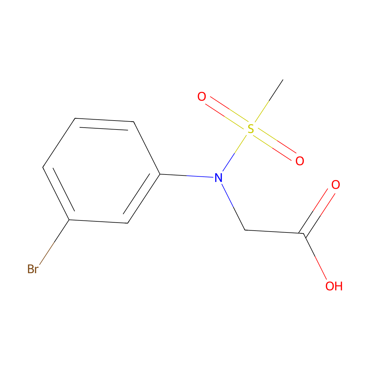 N-(3-Bromophenyl)-N-(methylsulfonyl)glycine molecular structure, CAS 333448-11-6