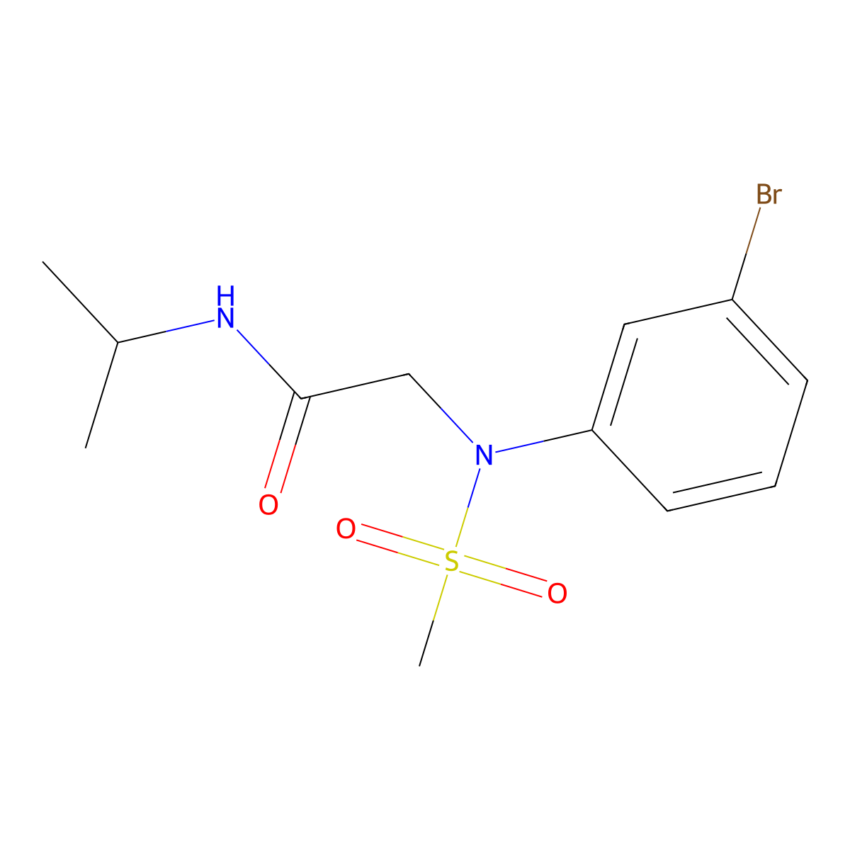 2-[(3-Bromo-phenyl)-methanesulfonyl-amino]-N-isopropyl-acetamide molecular structure, CAS 333448-12-7
