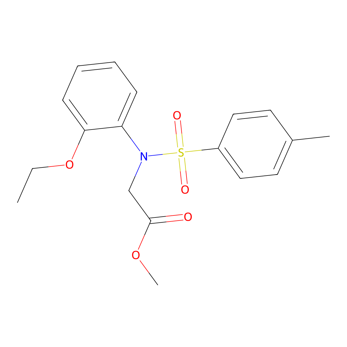 Methyl N-(2-ethoxyphenyl)-N-[(4-methylphenyl)sulfonyl]glycinate molecular structure, CAS 333448-13-8
