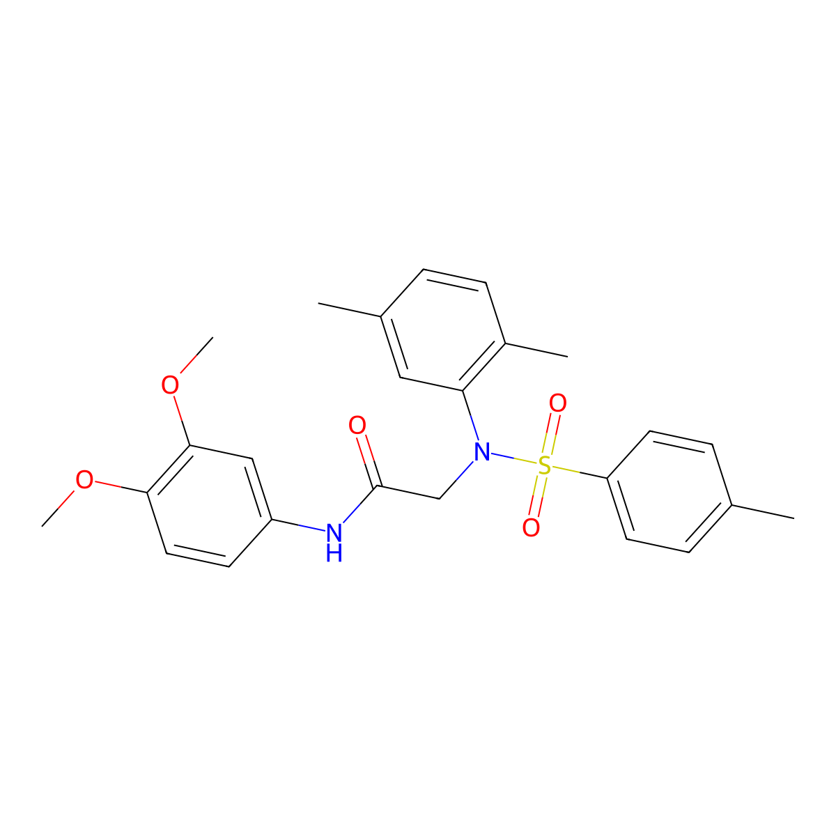 N-(3,4-dimethoxyphenyl)-2-(2,5-dimethyl-N-(4-methylphenyl)sulfonylanilino)acetamide molecular structure, CAS 333448-28-5