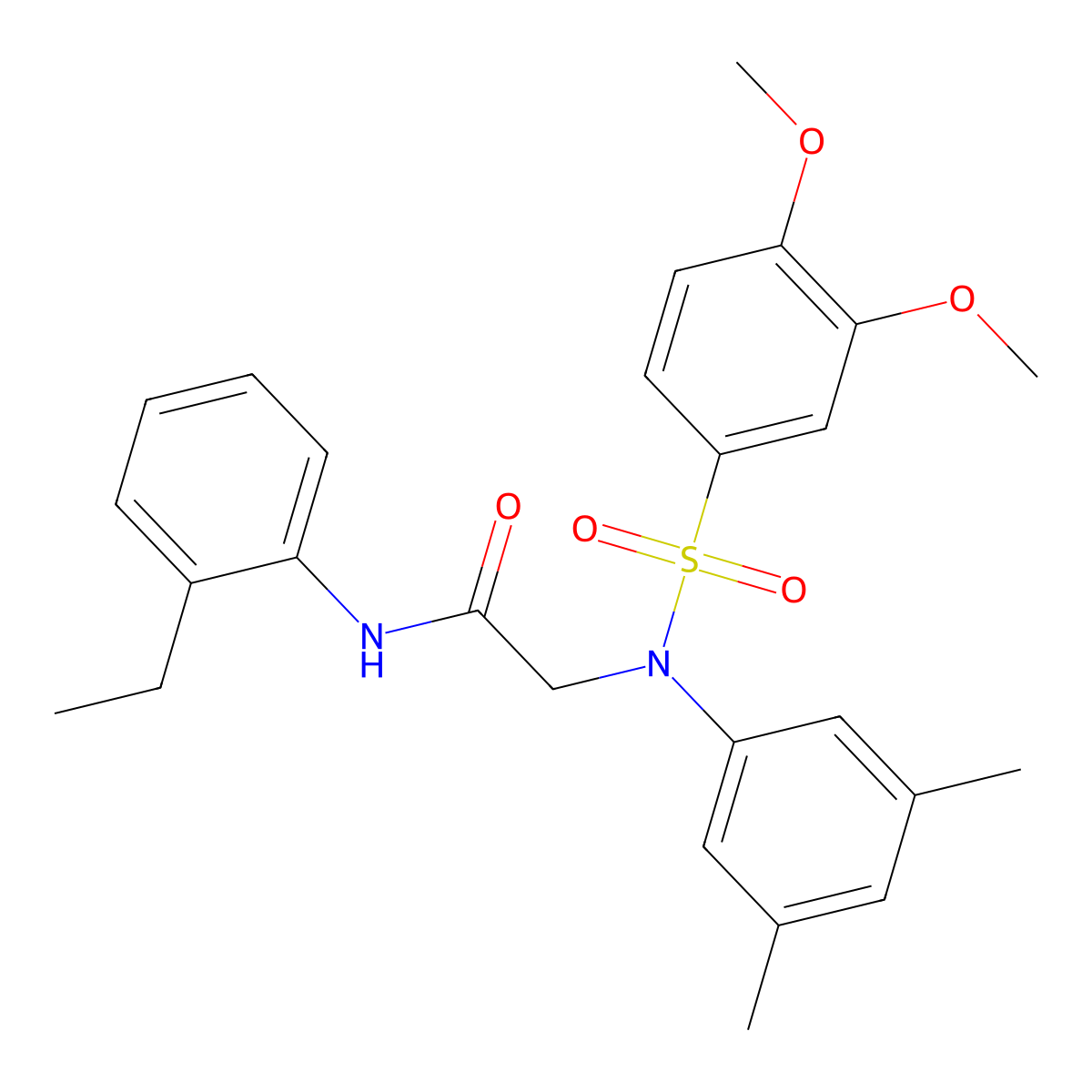 2-(N-(3,4-dimethoxyphenyl)sulfonyl-3,5-dimethylanilino)-N-(2-ethylphenyl)acetamide molecular structure, CAS 333448-35-4