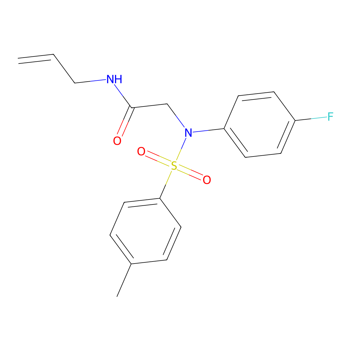 2-(4-fluoro-N-(4-methylphenyl)sulfonylanilino)-N-prop-2-enylacetamide molecular structure, CAS 333448-45-6