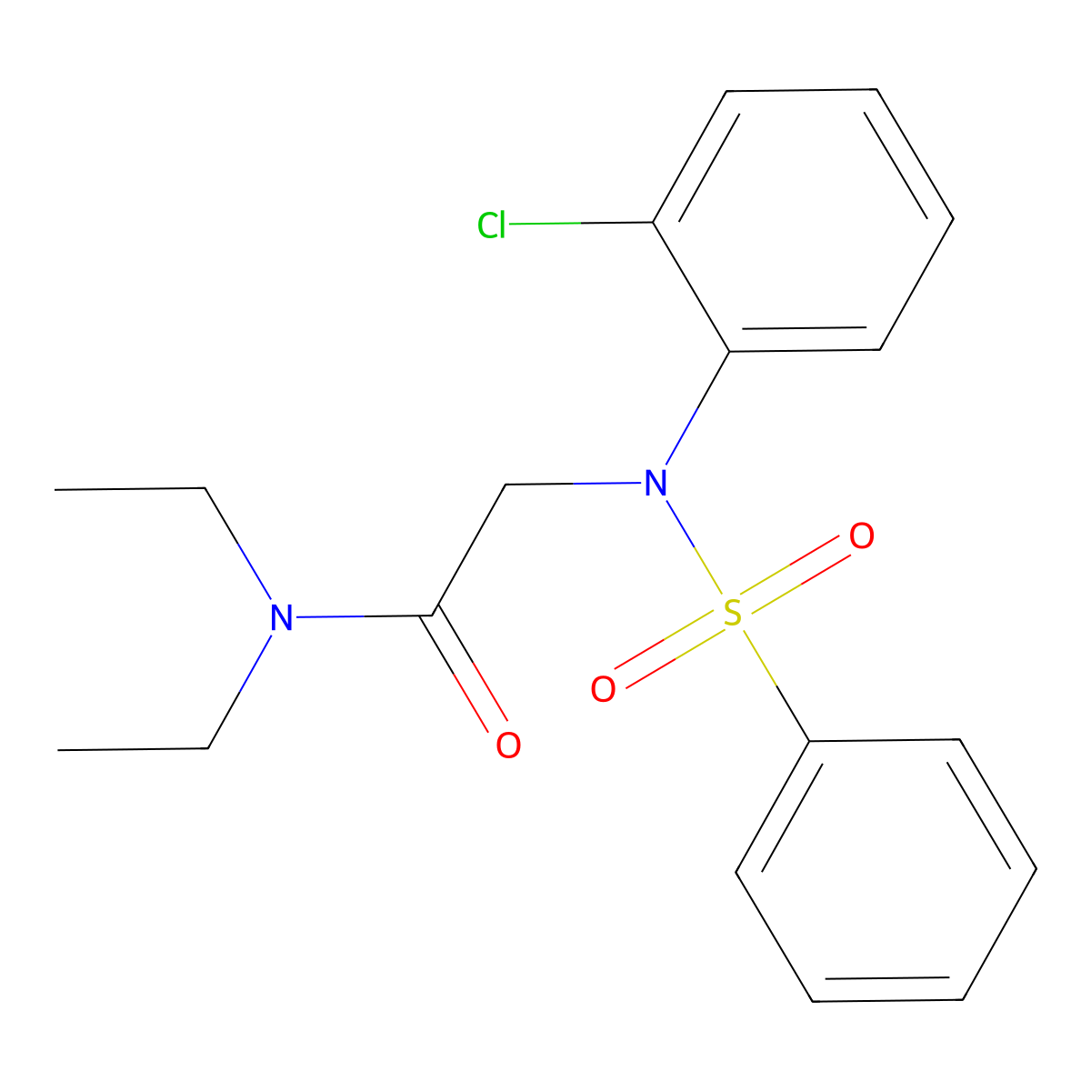 2-[N-(benzenesulfonyl)-2-chloroanilino]-N,N-diethylacetamide molecular structure, CAS 333448-57-0