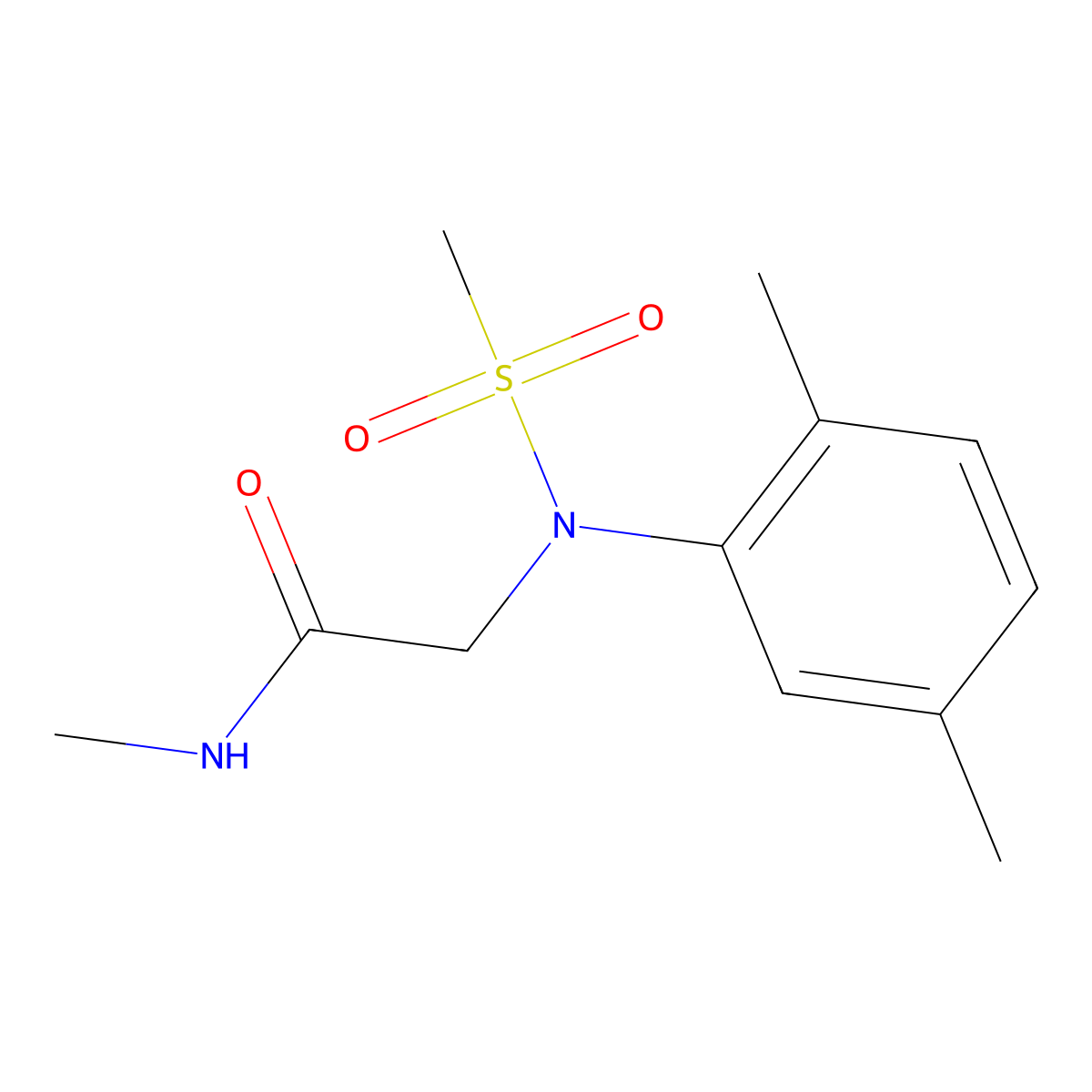 2-(2,5-dimethyl-N-methylsulfonylanilino)-N-methylacetamide molecular structure, CAS 333448-65-0