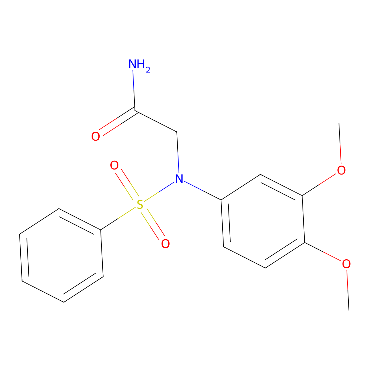2-[N-(benzenesulfonyl)-3,4-dimethoxyanilino]acetamide molecular structure, CAS 333448-91-2