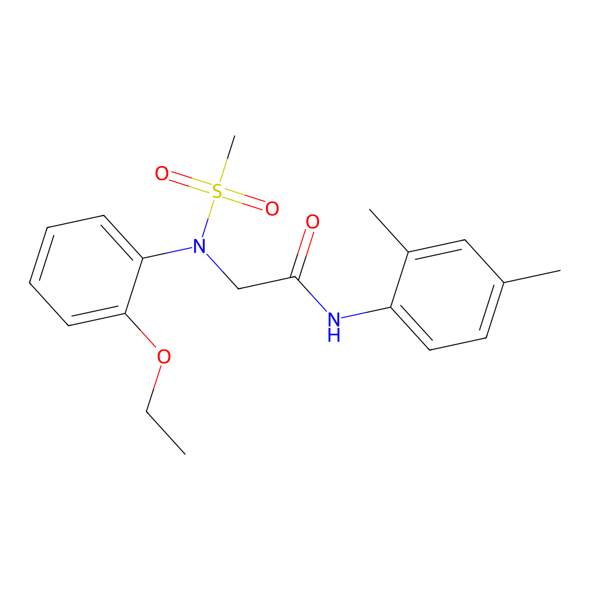 N-(2,4-dimethylphenyl)-2-(2-ethoxy-N-methylsulfonylanilino)acetamide molecular structure, CAS 333448-93-4