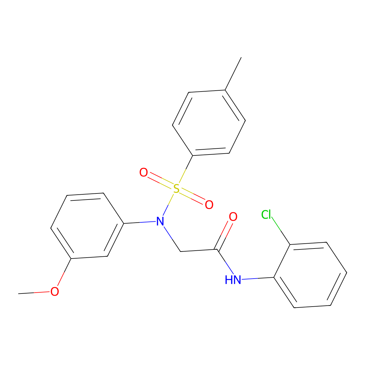 N-(2-chlorophenyl)-2-(3-methoxy-N-(4-methylphenyl)sulfonylanilino)acetamide molecular structure, CAS 333449-06-2