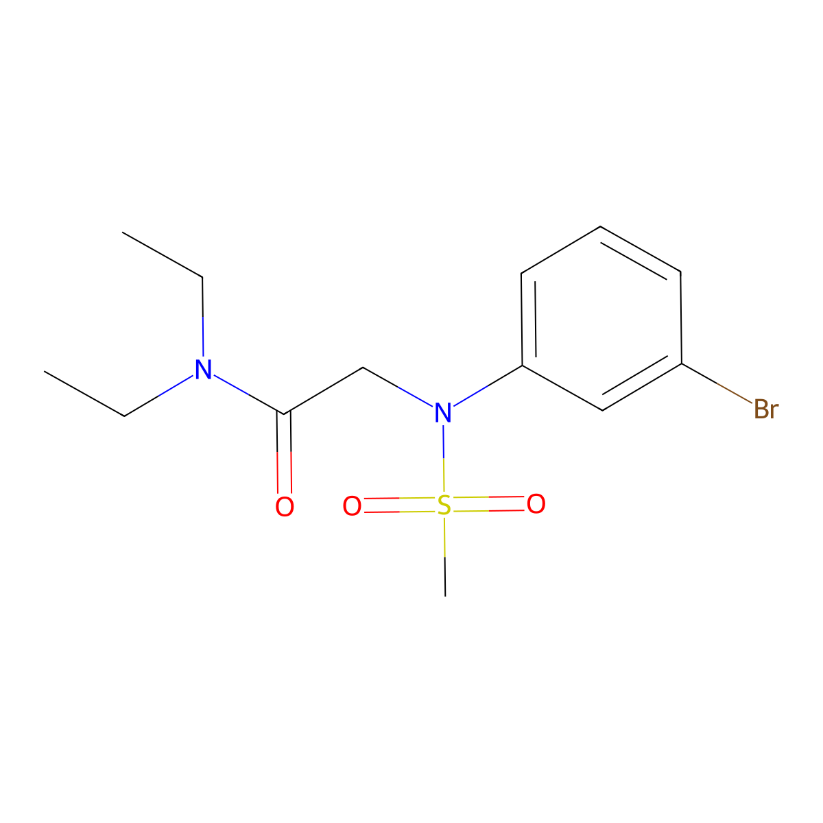 2-(3-bromo-N-methylsulfonylanilino)-N,N-diethylacetamide molecular structure, CAS 333449-23-3