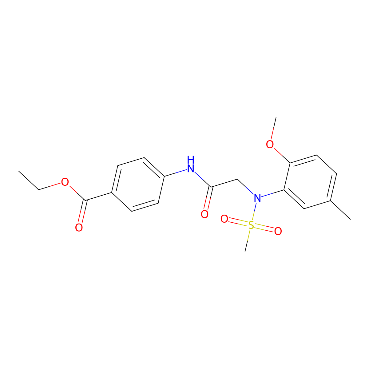 Ethyl 4-({[2-methoxy-5-methyl(methylsulfonyl)anilino]acetyl}amino)benzoate molecular structure, CAS 333449-37-9