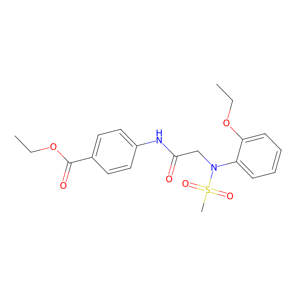 Ethyl 4-({[2-ethoxy(methylsulfonyl)anilino]acetyl}amino)benzoate molecular structure, CAS 333449-39-1