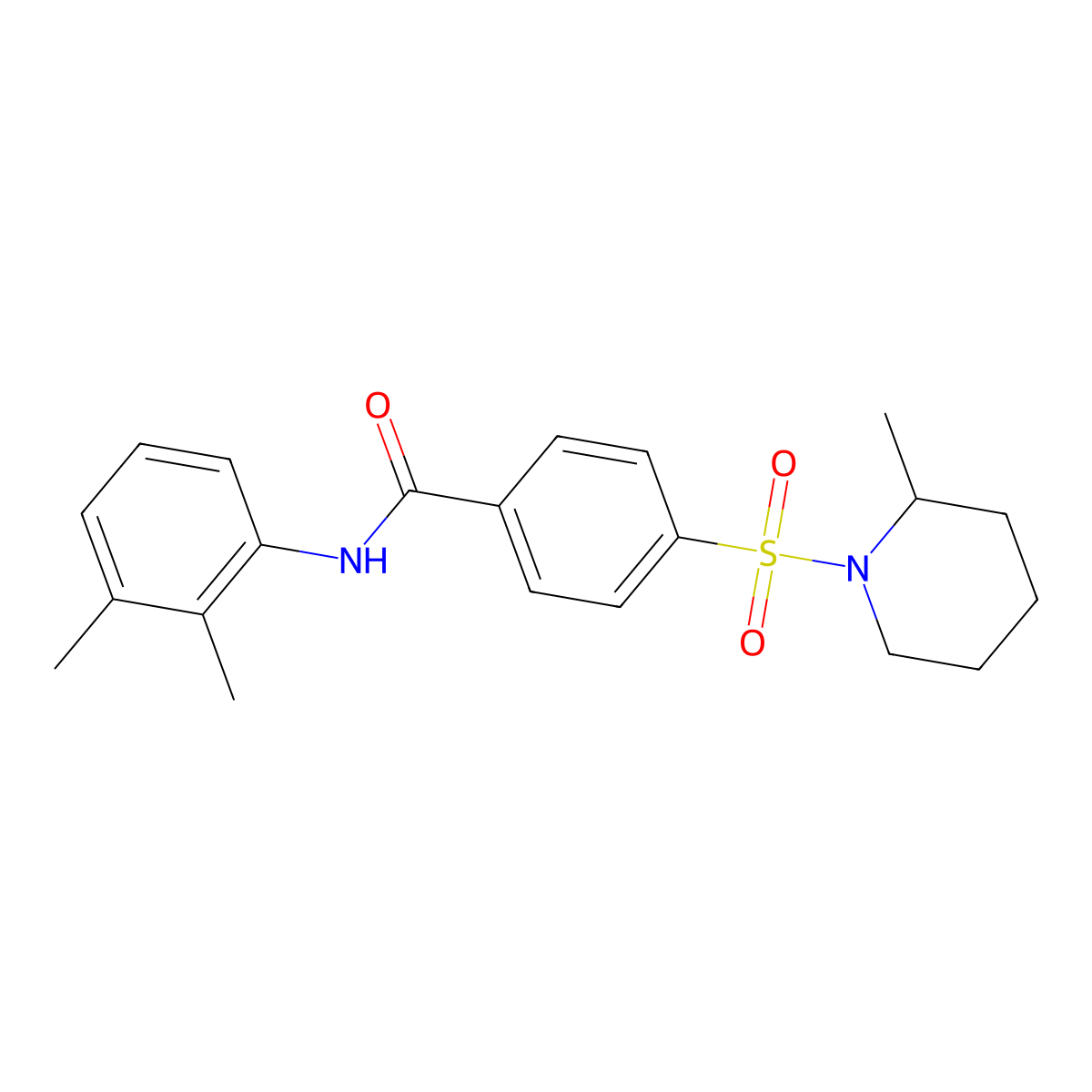 N-(2,3-dimethylphenyl)-4-[(2-methylpiperidin-1-yl)sulfonyl]benzamide molecular structure, CAS 333449-41-5
