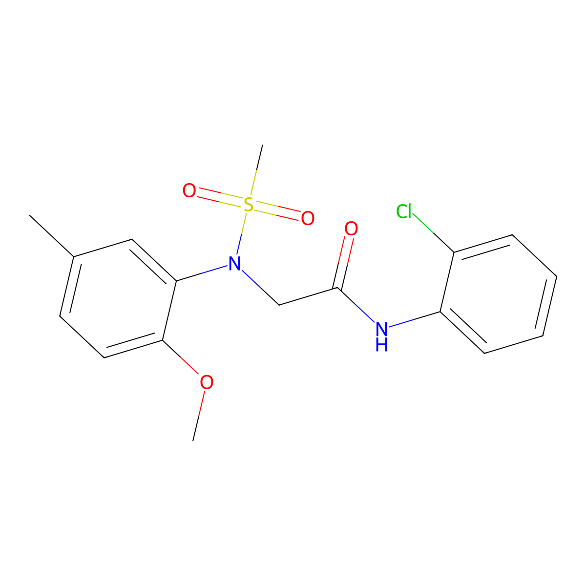N-(2-chlorophenyl)-2-(2-methoxy-5-methyl-N-methylsulfonylanilino)acetamide molecular structure, CAS 333449-42-6