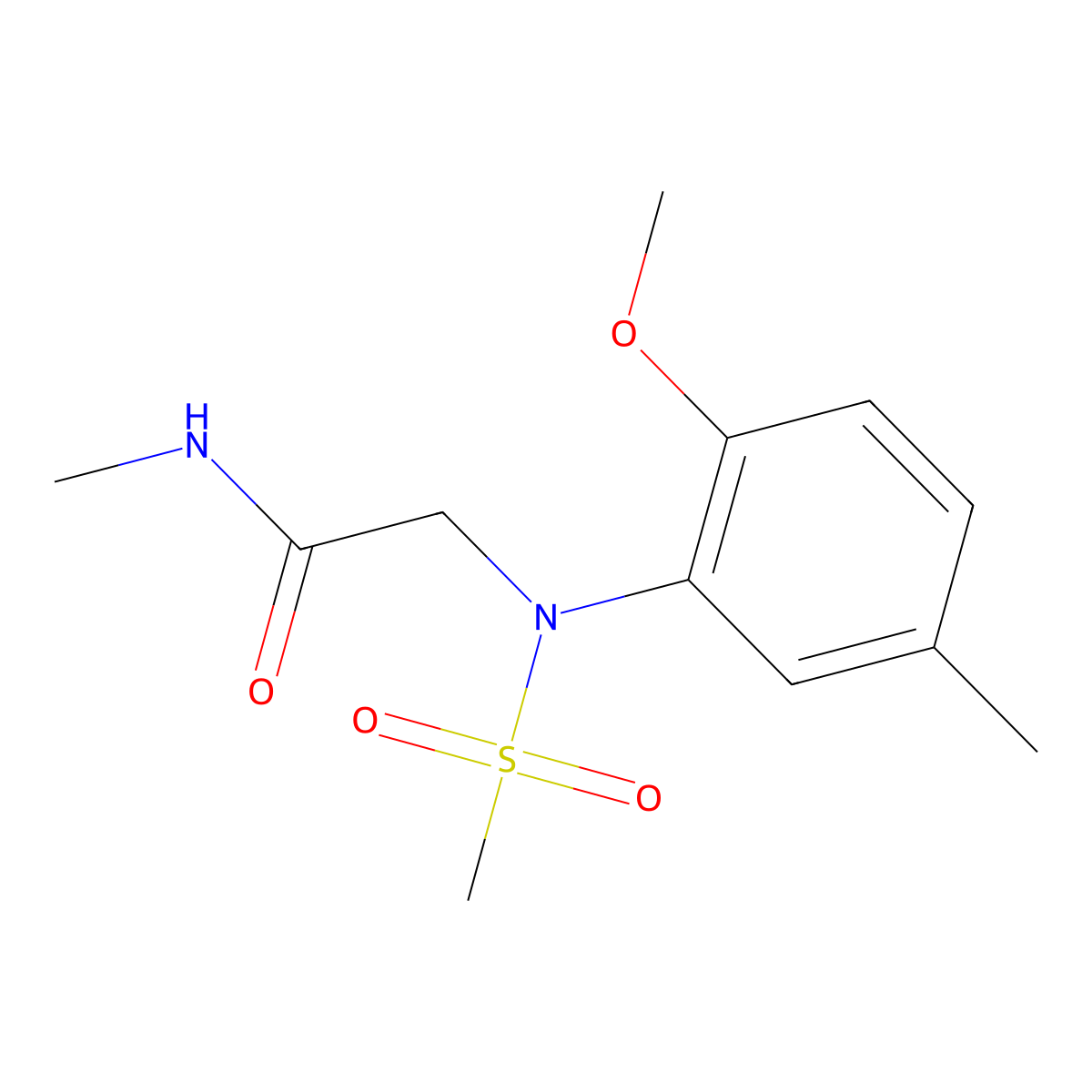 2-(2-methoxy-5-methyl-N-methylsulfonylanilino)-N-methylacetamide molecular structure, CAS 333449-50-6