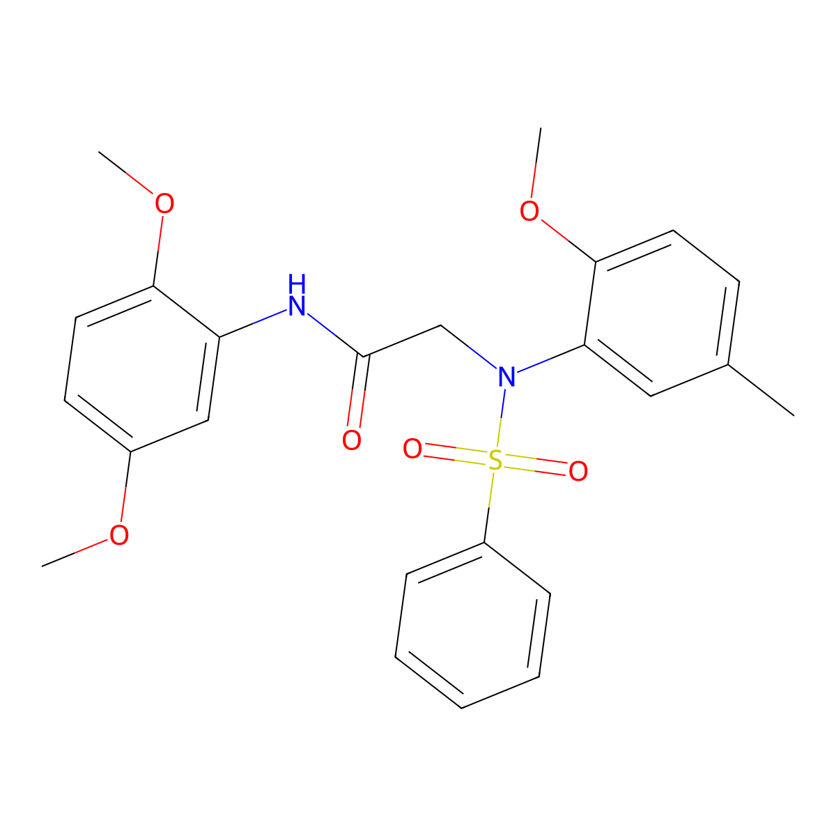 2-[N-(benzenesulfonyl)-2-methoxy-5-methylanilino]-N-(2,5-dimethoxyphenyl)acetamide molecular structure, CAS 333449-54-0