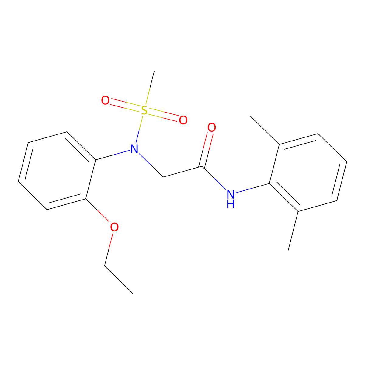 N-(2,6-dimethylphenyl)-2-(2-ethoxy-N-methylsulfonylanilino)acetamide molecular structure, CAS 333449-75-5