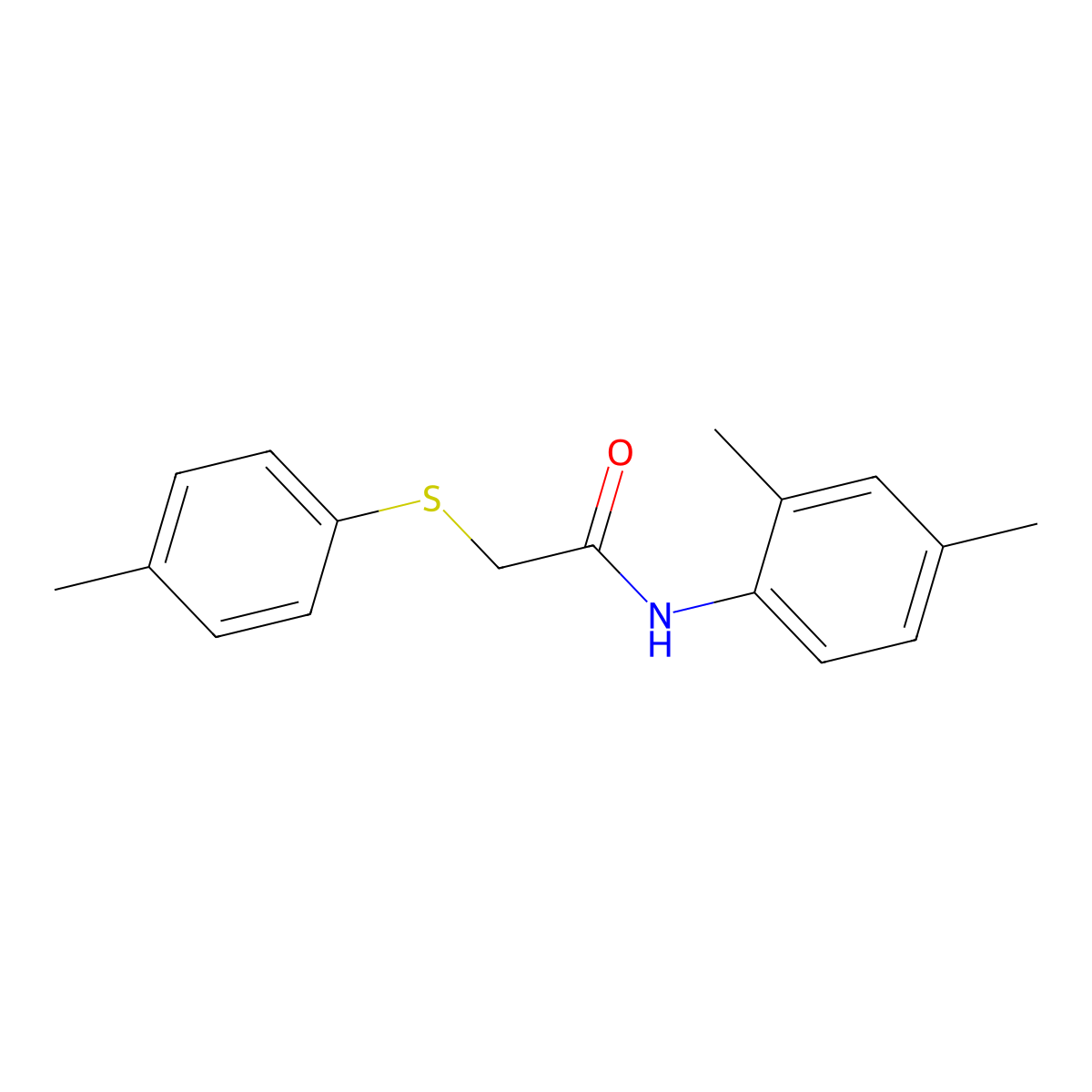N-(2,4-dimethylphenyl)-2-[(4-methylphenyl)sulfanyl]acetamide molecular structure, CAS 333449-80-2