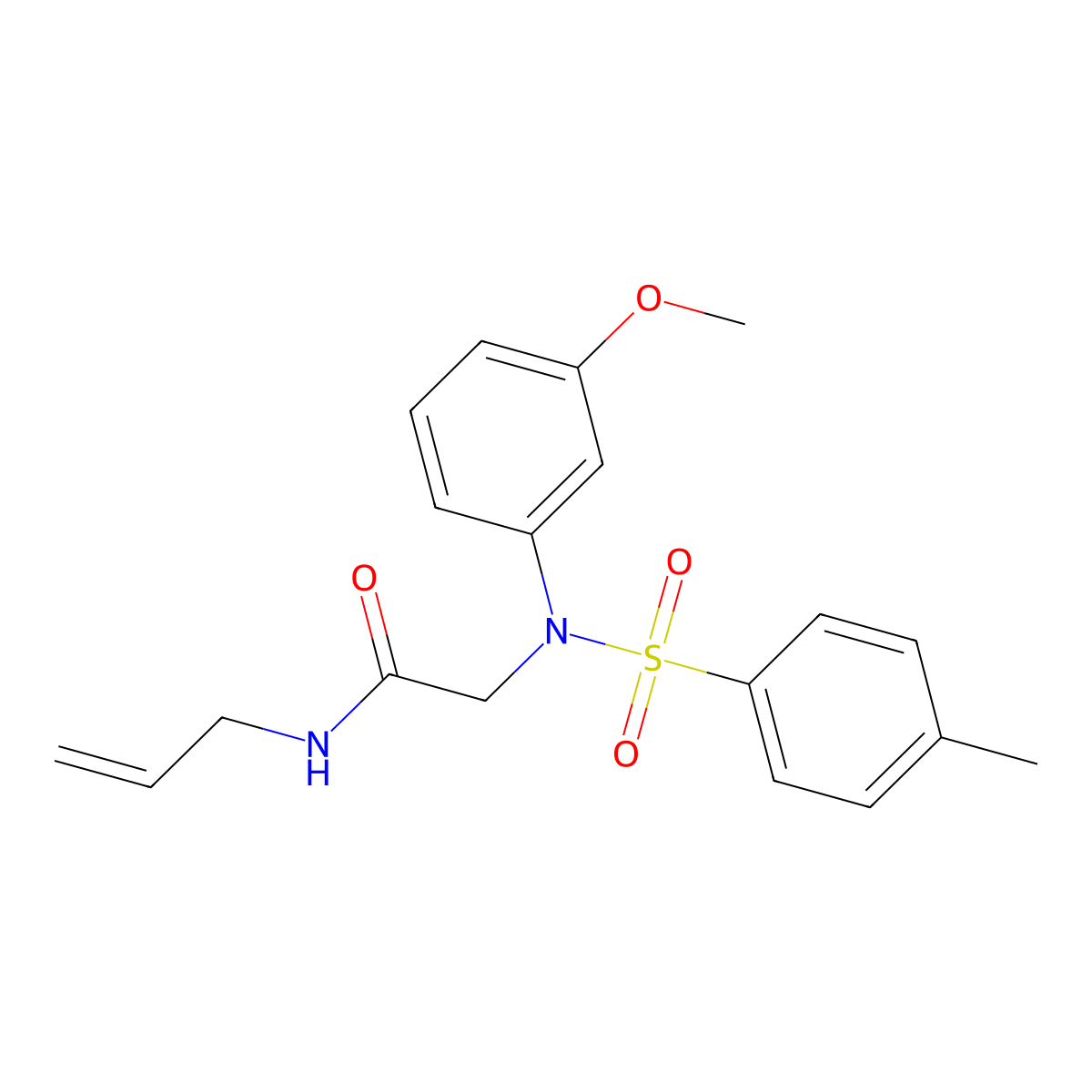 2-(3-methoxy-N-(4-methylphenyl)sulfonylanilino)-N-prop-2-enylacetamide molecular structure, CAS 333449-82-4